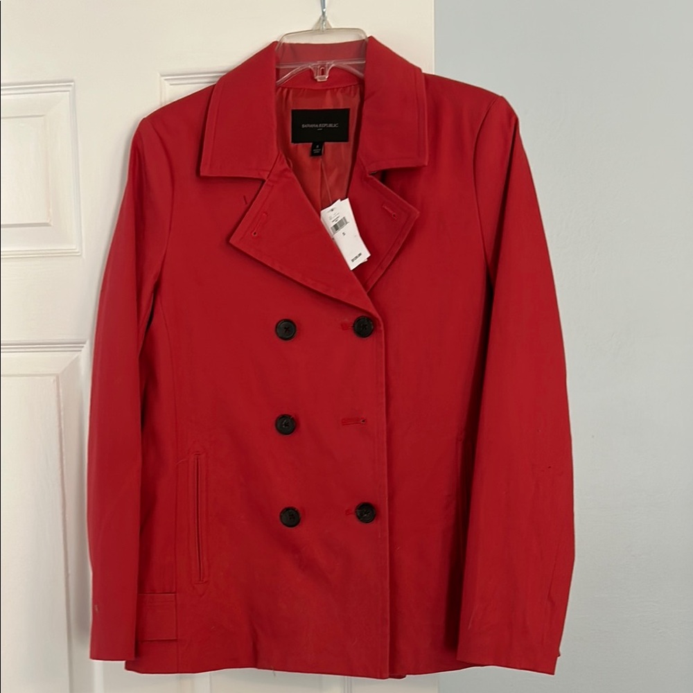 Banana Republic Women's Red Peacoat